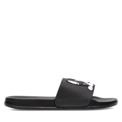 Klapki Bassano. Czarne klapki damskie Bassano, bez wzorów, bez obcasa, bez zapięcia. Za 49.99 zł.