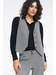 Nife Kamizelka w kolorze czarno-białym rozmiar: 42. Białe kamizelki damskie Nife, bez wzorów, bez kaptura. Za 195.77 zł.