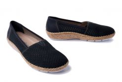 RIEKER 44854-14 blue, baleriny damskie. Niebieskie balerinki damskie Rieker, w ażurowe wzory, z gumy. Za 239.92 zł.