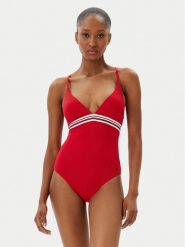 Tommy Hilfiger Strój kąpielowy UW0UW05847 Czerwony. Czerwone stroje jednoczęściowe Tommy Hilfiger, bez wzorów, z syntetyku. Za 239.99 zł.