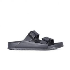 Klapki Birkenstock Arizona Eva. Szare klapki damskie Birkenstock, bez wzorów, z materiału, bez obcasa, bez zapięcia. Za 331.00 zł.