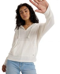 Bluza z kapturem dla Kobiety DESTINATION SURF Biały. Białe bluzy damskie Roxy, s, bez wzorów, z bawełny, z kapturem. Za 219.99 zł.