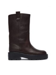 Tommy Jeans Kozaki Tjw Tubular Mid Boots EN0EN03111 Brązowy ciemny. Brązowe kozaki damskie Tommy Jeans, z jeansu, bez obcasa, bez zapięcia. Za 799.99 zł.