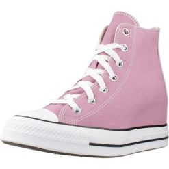Buty CONVERSE CHUCK TAYLOR ALL STAR CLASSIC WEDGE PLATFORM Rose. Czerwone obuwie trekkingowe damskie Converse, z tkaniny, bez zapięcia. Za 405.91 zł.