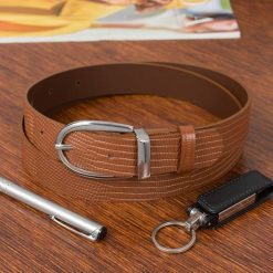 Pasek skórzany BELTIMORE r.95-110 cm D90 brązowy. Brązowe paski damskie bez wzorów. Za 41.99 zł.