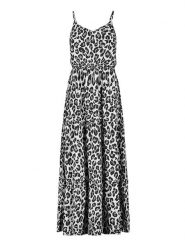 Sublevel Sukienka w kolorze szaro-biało-czarnym rozmiar: L. Białe sukienki damskie Sublevel, bez wzorów, z wiskozy, klasyczne, bez ramiączek. Za 118.56 zł.