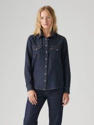 Levi's Koszula dżinsowa w kolorze granatowym rozmiar: S. Niebieskie koszule damskie Levi's, s, bez wzorów, bez kołnierzyka, bez ramiączek. Za 164.95 zł.