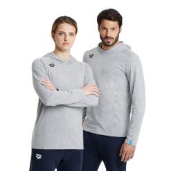 Bluza Arena Team Long Sleeve T-Shirt Panel z kapturem. Szare bluzy damskie Arena, bez wzorów, z bawełny, z kapturem. Za 149.99 zł.