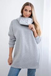 Bluza ocieplana z kapturem szara. Szare bluzy damskie KESI, l, bez wzorów, z bawełny, z kapturem. Za 297.97 zł.
