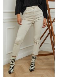 Plume Dżinsy "Dorit" - Slim fit - w kolorze beżowym rozmiar: 36. Brązowe jeansy damskie Plume, z podwyższonym stanem. Za 92.21 zł.