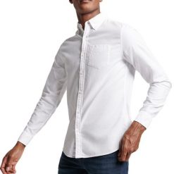 Koszula z długim rękawem z bawełny organicznej Superdry Oxford. Białe koszule damskie Superdry, xl, bez wzorów, z bawełny, casualowe, bez kołnierzyka, bez ramiączek. Za 269.60 zł.