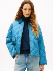 Tommy Hilfiger kurtka pikowana Kobiety Sztuczne włókno niebieski, S. Niebieskie kurtki damskie Tommy Hilfiger, s, bez wzorów, ze sztruksu, bez kaptura. Za 549.95 zł.