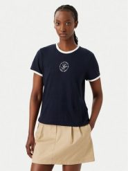 Tommy Hilfiger T-Shirt WW0WW50032 Granatowy Regular Fit. Niebieskie t-shirty damskie Tommy Hilfiger, s, bez wzorów, z bawełny, bez kołnierzyka. Za 249.99 zł.