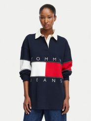 Tommy Jeans Bluza Tjw Ovs DW0DW22827 Granatowy Oversize. Niebieskie bluzy damskie Tommy Jeans, xs, bez wzorów, z bawełny, bez kaptura. Za 449.99 zł.