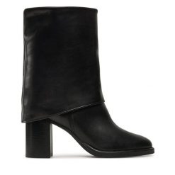 Botki Tamaris. Czarne botki damskie Tamaris, bez obcasa, na słupku, bez zapięcia. Za 549.99 zł.