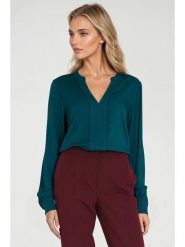 Nife Bluzka w kolorze niebieskim rozmiar: 38. Niebieskie bluzki damskie Nife, bez wzorów, bez kołnierzyka, bez ramiączek. Za 152.62 zł.