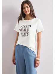 Street One Koszulka w kolorze białym rozmiar: 40. Białe bluzki damskie Street One, bez wzorów, street, bez kołnierzyka, bez ramiączek. Za 84.99 zł.
