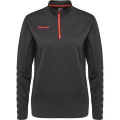 Bluza do piłki nożnej damska Hummel demi-zip hml AUTHENTIC. Szare bluzy damskie Hummel, l, bez wzorów, bez kaptura. Za 202.50 zł.