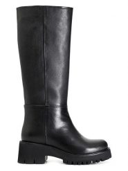 Cafe Noir Skórzane kozaki w kolorze czarnym rozmiar: 40. Czarne kozaki damskie Cafe Noir, na zimę, bez obcasa, bez zapięcia. Za 304.56 zł.