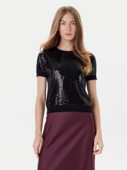 Guess Sweter W5YR21 Z3E70 Czarny Regular Fit. Czarne swetry klasyczne damskie Guess, xxl, z wiskozy, bez kołnierzyka. Za 339.99 zł.