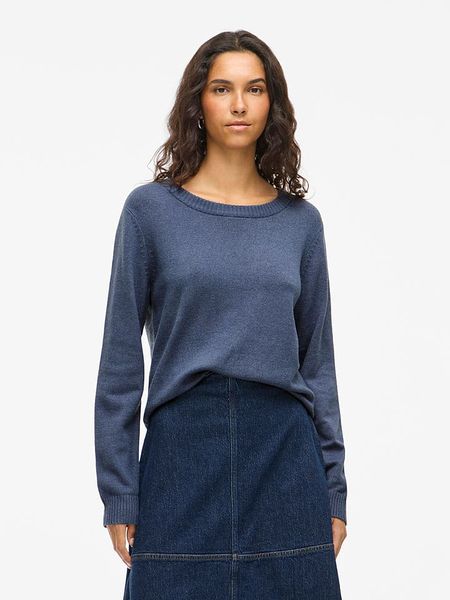 Vila Sweter "Viril" w kolorze granatowym rozmiar: S. Niebieskie swetry klasyczne damskie Vila, s, bez kołnierzyka. Za 91.99 zł.