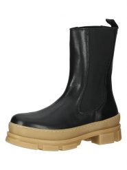 Steve Madden Skórzane sztyblety w kolorze czarno-beżowym rozmiar: 39. Brązowe botki damskie Steve Madden, sportowe, bez obcasa, bez zapięcia. Za 352.43 zł.