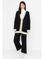 Trendyol 2-częściowy zestaw w kolorze czarno-beżowym rozmiar: S. Brązowe swetry klasyczne damskie Trendyol, s, bez kołnierzyka. Za 65.99 zł.