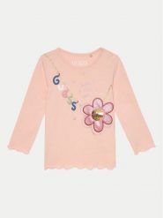 Guess Bluzka K4YI19 K6YW4 Różowy Regular Fit. Czerwone bluzki i koszule dziewczęce Guess, z aplikacjami, z bawełny, bez kołnierzyka, bez ramiączek. Za 59.99 zł.