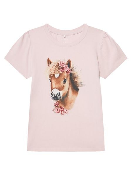 NAME IT T-Shirt Hani 13243178 Różowy Standard Fit. Czerwone koszulki i t-shirty dziewczęce Name it, bez wzorów, z bawełny, bez kołnierzyka, bez ramiączek. Za 39.99 zł.