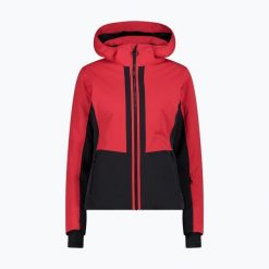 Kurtka narciarska damska CMP 35W0266 Zip Hood. Czerwone kurtki sportowe damskie CMP, na zimę, bez wzorów, bez kaptura. Za 1,049.00 zł.
