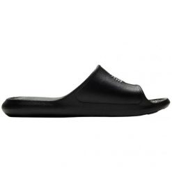 Klapki Nike Victori One Shower Slide CZ7836-001 czarne. Czarne klapki damskie bez wzorów, z materiału, bez obcasa, bez zapięcia. Za 201.50 zł.
