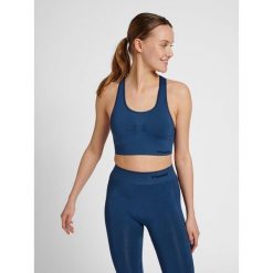 Damski bezszwowy biustonosz sportowy Hummel Shaping. Niebieskie biustonosze sportowe damskie Hummel, bez wzorów. Za 161.00 zł.