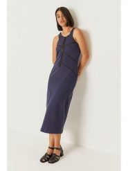 SKFK Sukienka "Dei" w kolorze granatowym rozmiar: 40. Niebieskie sukienki damskie SKFK, bez wzorów, sportowe, bez ramiączek. Za 295.99 zł.