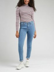 Lee Dżinsy - Skinny fit - w kolorze błękitnym rozmiar: W26/L33. Niebieskie jeansy damskie Lee, z podwyższonym stanem. Za 131.74 zł.