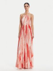 Elisabetta Franchi Sukienka letnia ABR4752E2 CP9 Czerwony Regular Fit. Czerwone sukienki damskie Elisabetta Franchi, bez wzorów, z syntetyku, bez ramiączek. Za 3,399.00 zł.