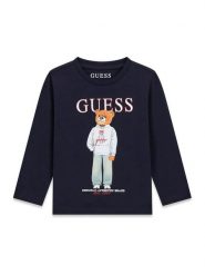 Guess Kids T-Shirt 183055 Niebieski Classic Fit. Niebieskie t-shirty i koszulki chłopięce Guess Kids, z aplikacjami, bez kołnierzyka, bez ramiączek. Za 114.99 zł.