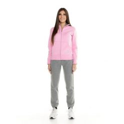 Bluza z zamek błyskawiczny na co dzień na siłownię. Szare bluzy damskie LEONE 1947 APPAREL, z bawełny, bez zapięcia, na fitness i siłownię. Za 233.66 zł.