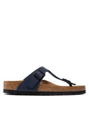 Birkenstock Japonki Gizeh 0143621 Granatowy. Niebieskie klapki damskie Birkenstock, bez wzorów, ze skóry, bez obcasa, bez zapięcia. Za 319.99 zł.
