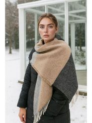Lucky Bees Szal w kolorze beżowo-szarym - 180 x 50 cm rozmiar: onesize. Brązowe szaliki damskie Lucky Bees, bez wzorów, z materiału. Za 104.39 zł.