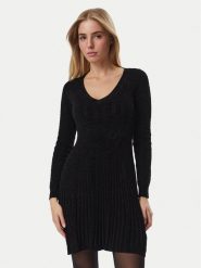 Guess Sukienka dzianinowa W6BK31 Z1443 Czarny Regular Fit. Czarne sukienki damskie Guess, z aplikacjami, z dzianiny, bez ramiączek. Za 445.99 zł.