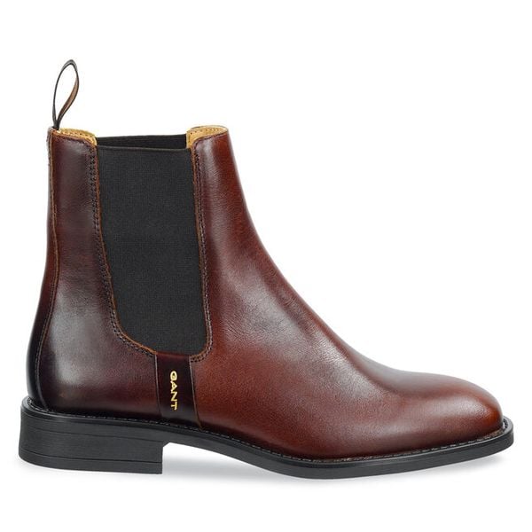 Sztyblety Gant. Brązowe botki damskie Gant, bez obcasa, na płaskiej podeszwie, bez zapięcia. Za 499.99 zł.