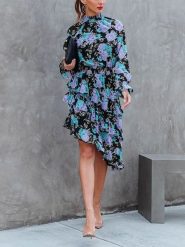 Milan Kiss Sukienka w kolorze czarno-lawendowo-turkusowym rozmiar: S. Czarne sukienki damskie Milan Kiss, bez wzorów, bez ramiączek. Za 130.99 zł.