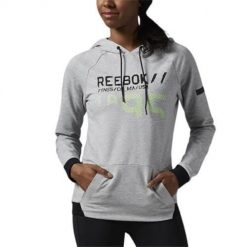 Bluza sportowa damska Reebok AJ7423. Szare bluzy damskie Reebok, l, bez wzorów, z tkaniny, z kapturem. Za 238.00 zł.