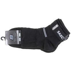 Skarpetki sportowe dla dorosłych 5PPK Wm Mesh Ventilation Quarter Socks. Czarne skarpetki damskie Skechers, bez wzorów, z meshu. Za 42.99 zł.