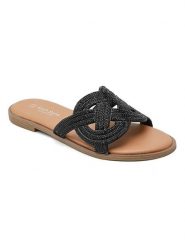 Sixth Sens Klapki w kolorze czarnym rozmiar: 36. Czarne klapki damskie Sixth Sens, bez wzorów, z otwartym noskiem, bez obcasa, bez zapięcia. Za 100.99 zł.