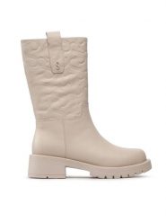 Simple Botki SL-26-02-000036 Beżowy. Brązowe botki damskie Simple, ze skóry, bez obcasa, na płaskiej podeszwie, bez zapięcia. Za 509.99 zł.
