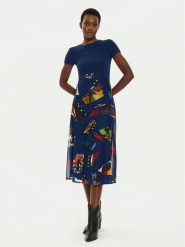 Desigual Sukienka codzienna MONSIEUR CHRISTIAN LACROIX Lin 24SWVK47 Niebieski Regular Fit. Niebieskie sukienki damskie Desigual, bez wzorów, z syntetyku, bez ramiączek. Za 419.99 zł.