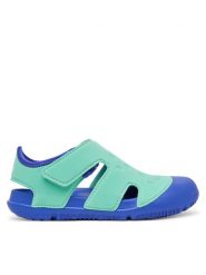 Reima Sandały Koralli 5400070A Zielony. Zielone sandały dziewczęce Reima, z materiału, bez obcasa, bez zapięcia. Za 179.99 zł.