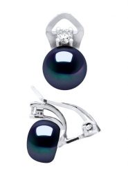 Mitzuko Srebrne klipsy z perłami rozmiar: onesize. Szare kolczyki damskie Mitzuko, z cyrkonią, srebrne, z klipsem. Za 217.99 zł.