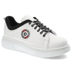 Białe Sneakersy Ravini Modne Skórzane Buty Damskie. Białe obuwie sportowe damskie Ravini, na wiosnę, ze skóry, bez zapięcia. Za 369.00 zł.